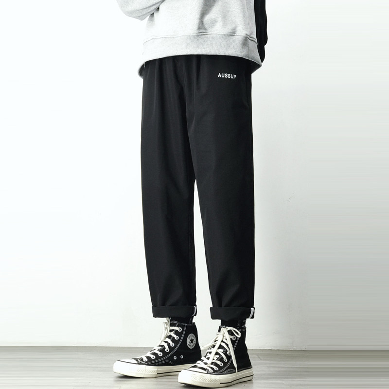 dk制服男休闲西装裤2020年流行的裤子夏季直筒垂坠感宽松9九分裤