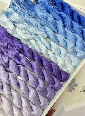丝滑好梳绒！！升级6A紫色蓝色无捻免劈蚕丝线非遗绒花线缠花专用
