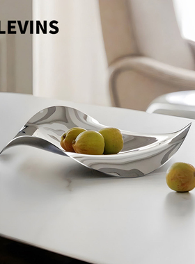 欧式现代不锈钢高颜值水果盘客厅茶几家用轻奢高端2025新款摆件