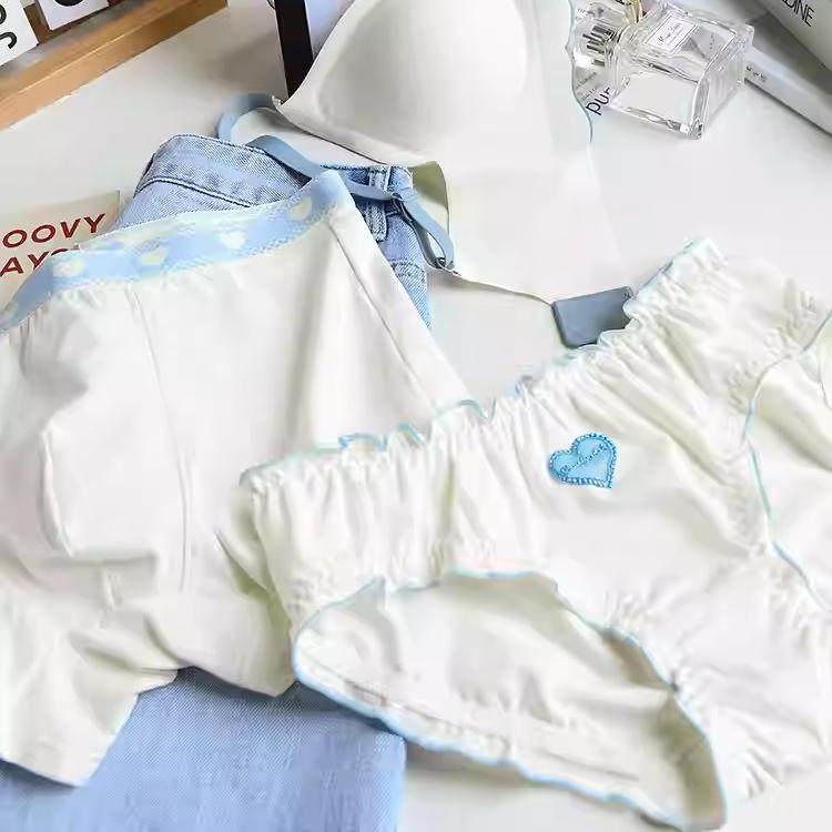 情侣内衣三件套带胸罩文胸无钢圈聚拢性感纯棉夫妻情调内裤款套装