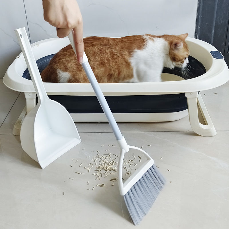 扫把簸箕套装组合宠物猫咪家用手持小扫把扫猫砂清理猫毛扫帚桌面