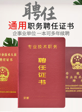 安徽省聘任书技术职称通用专业技术职务聘书河南山东省聘任证书