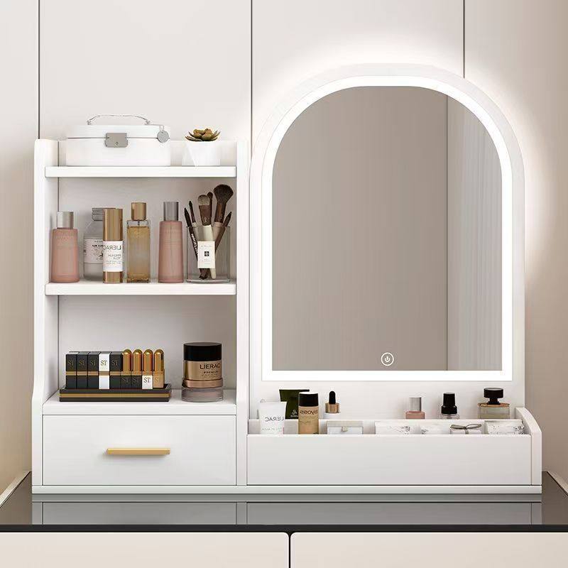 LED带灯拱形镜子梳妆台大容量化妆品收纳盒桌面整理,住宅家具,单人床+床头柜+梳妆台,淘宝优惠券,粉丝福利购,淘宝优惠卷