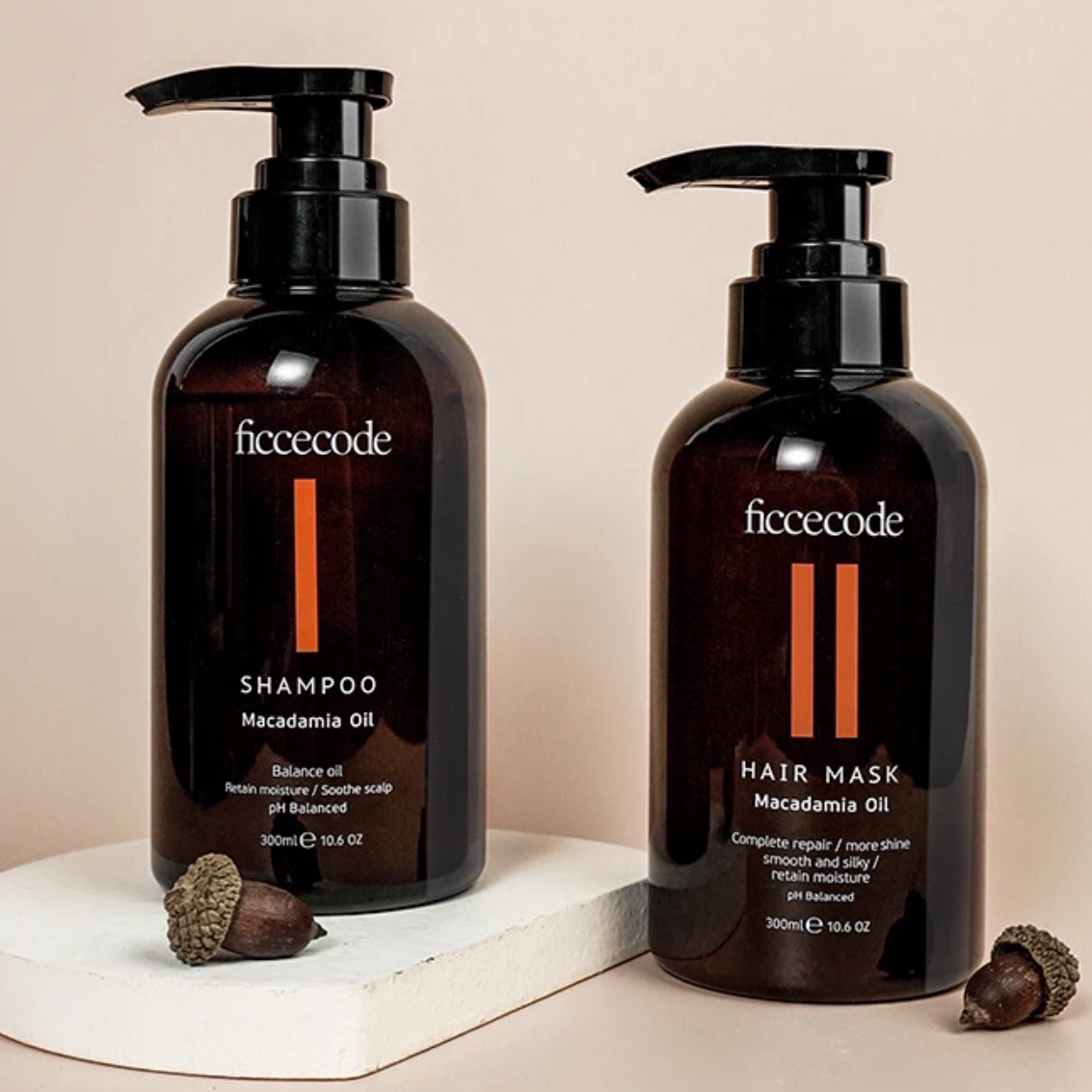 澳洲ficcecode菲诗蔻坚果油洗发水300ml/瓶澳大利亚女洗发液/发膜