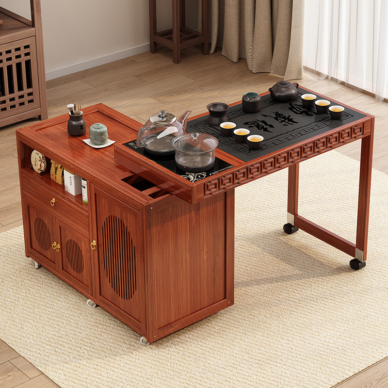 移动茶台小茶桌家用新中式茶水柜茶车茶几功夫茶具套装烧水壶一体
