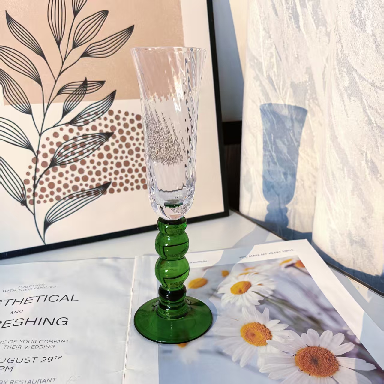 欧式复古水晶玻璃香槟杯