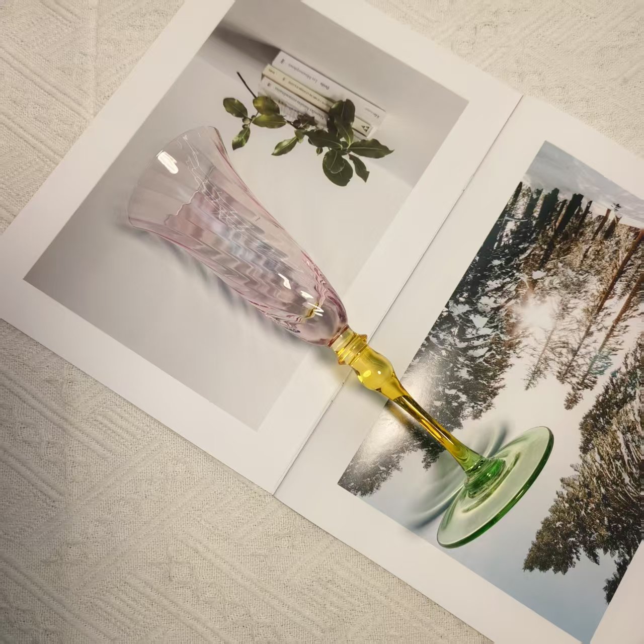 轻奢中古风郁金香高脚杯