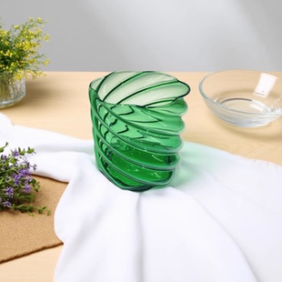 海螺琉璃杯果汁杯牛奶杯啤酒杯冷饮杯咖啡 绿色高颜值美式 可尔