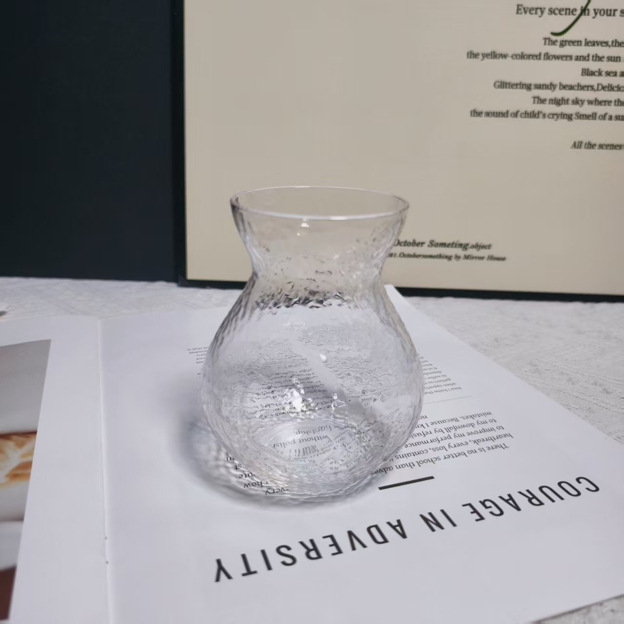 个性简约锤纹玻璃清酒壶