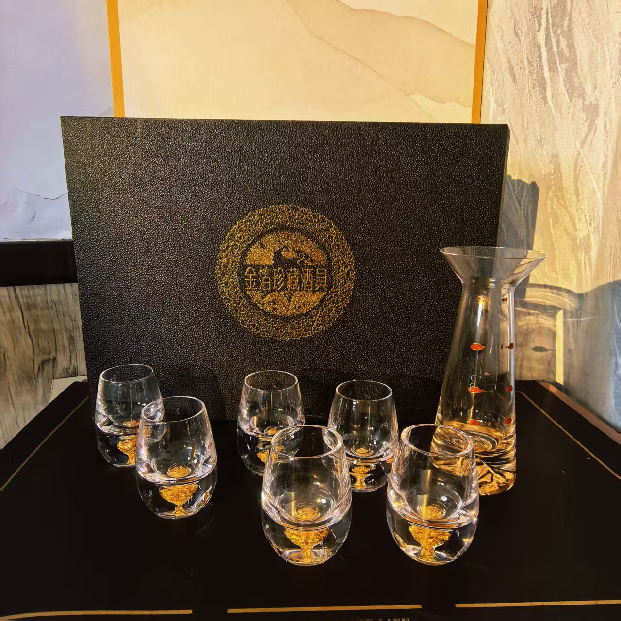 可尔金箔水晶白酒杯礼盒装