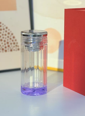 【可尔】花茶水晶保温杯钻石玻璃杯高颜值紫色钻石底保温杯D126