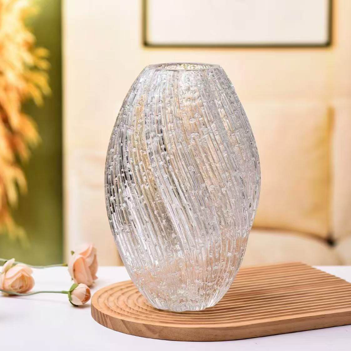 【可尔】麦芽糖夜光花瓶轻奢创意家居玄关摆件水培插花养花瓶D121