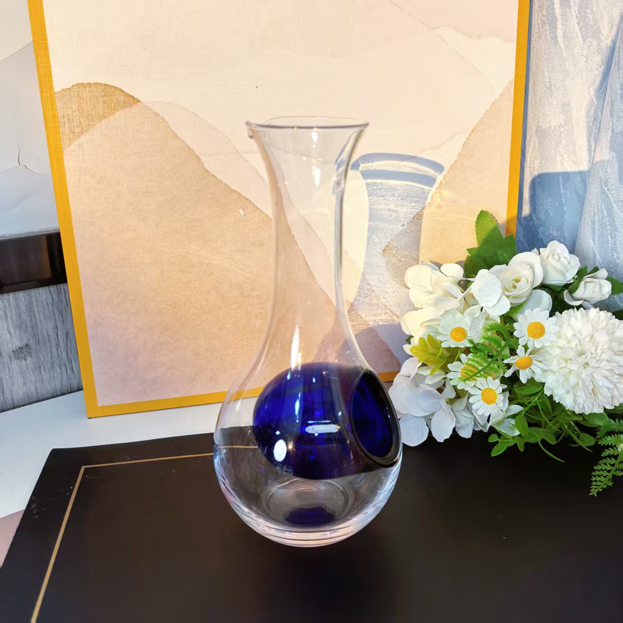 高端宝蓝色轻奢高级风红酒小醒酒