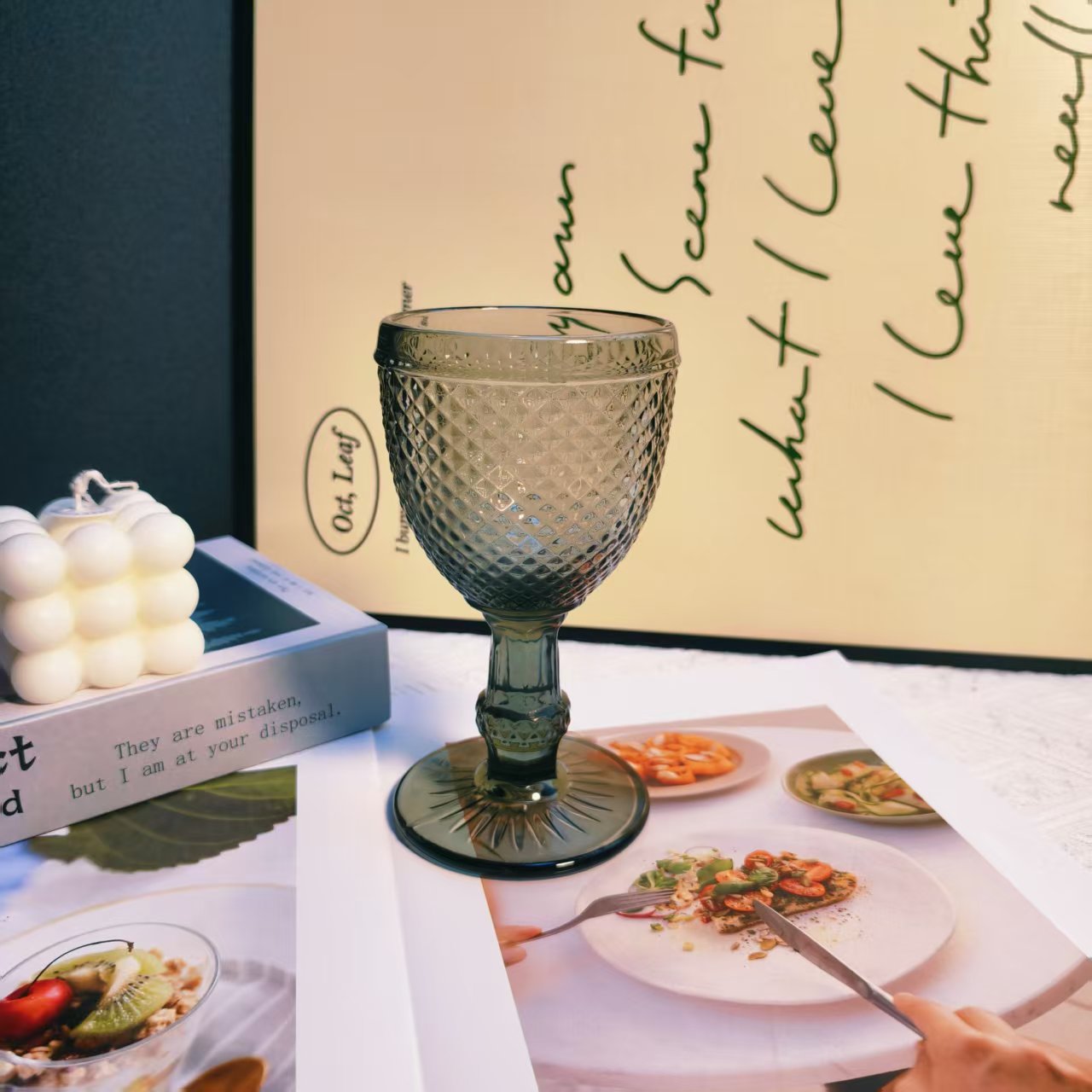 德国浮雕厚款水晶玻璃红酒杯