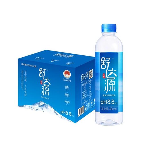 舒达源天然苏打水550mL24瓶整箱无糖无气碱性纯天然克东矿泉水