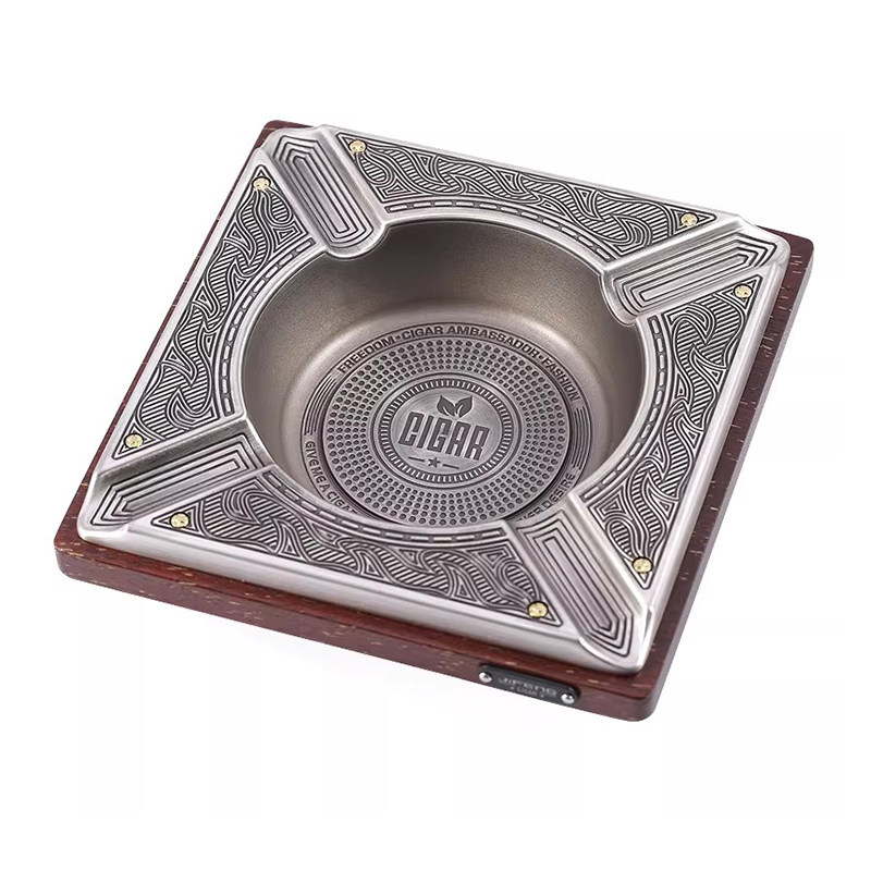 JIFENG季风复古纯铜金属创意家用烟缸欧式奢华高档送礼雪茄烟灰缸