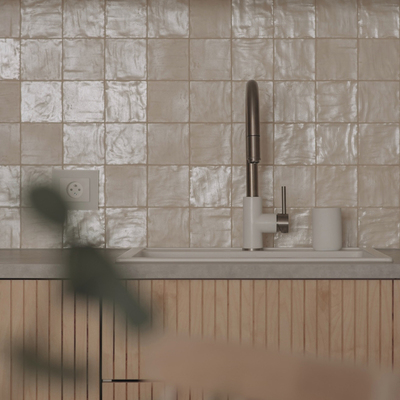 工匠珍珠白奶油肌釉面砖现代美式中古厨房卫生间手工砖米色小方砖