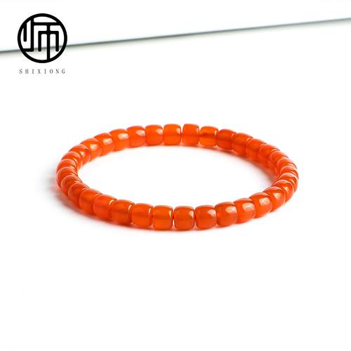 天然南红玛瑙隔片手串单圈