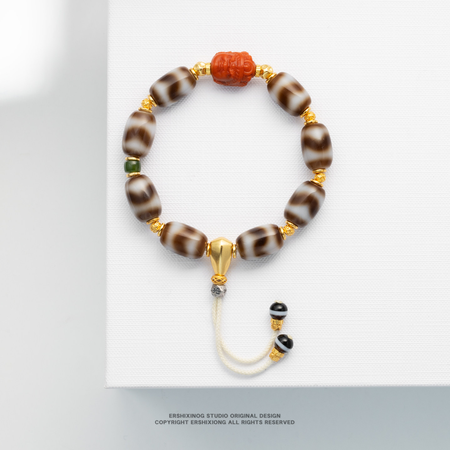 甲子系列西藏至纯工艺小年份古珠虎牙天珠南红玛瑙黄财神手链,珠宝/钻石/翡翠,手饰,淘宝优惠券,粉丝福利购,淘宝优惠卷