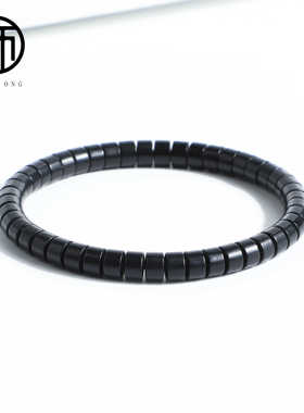 精工·天然新疆黑羊脂塔青黑青药片吃光1毫米手串5-6mm