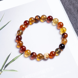 仙宝收藏级天然无优化原矿琥珀多宝圆珠手串8mm