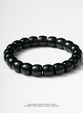 馆藏级新疆塔什库尔干和田玉一细老料塔青10mm直切手串