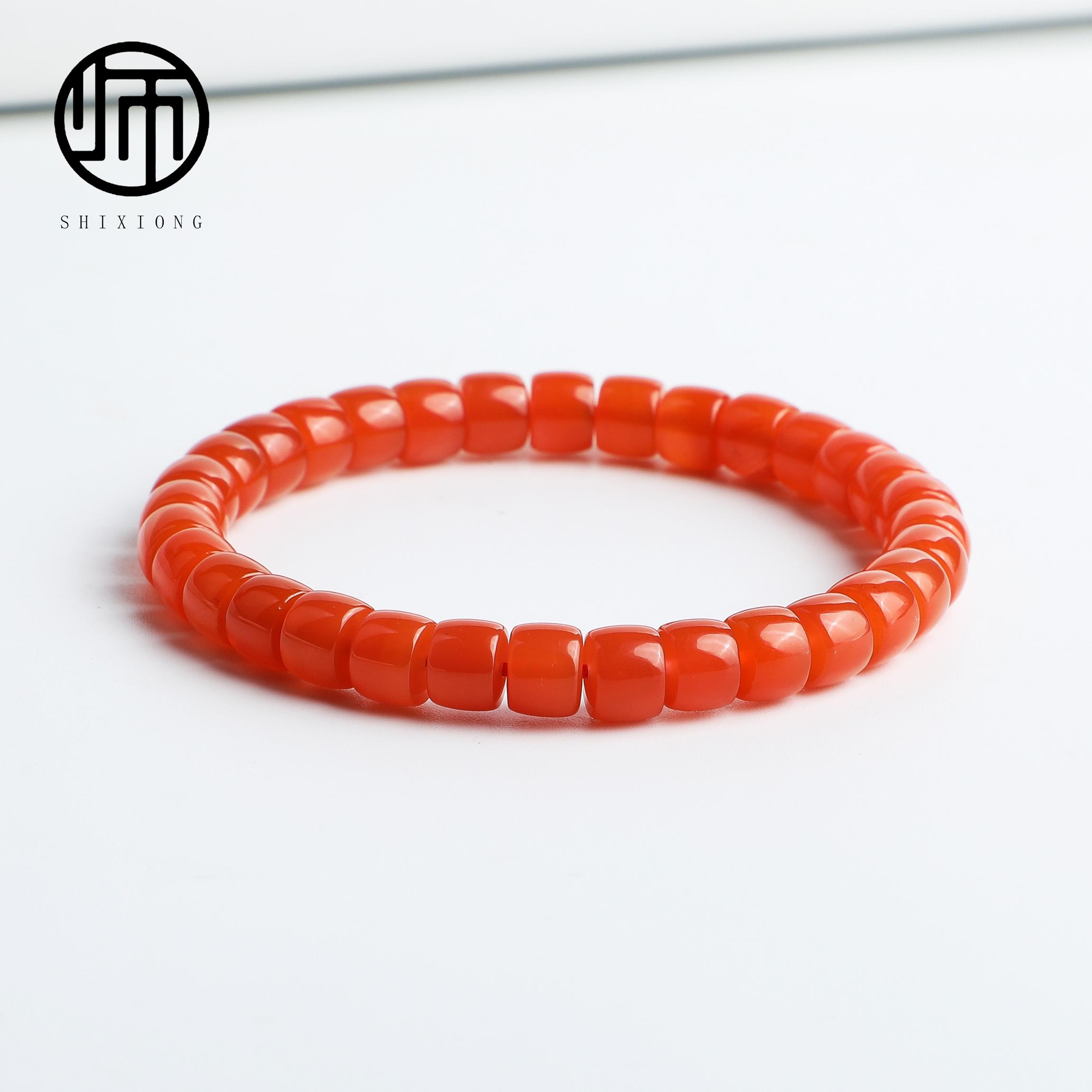 天然南红玛瑙隔片手串单圈