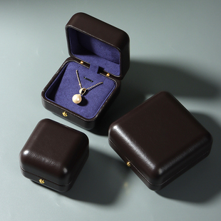 高级羊皮首饰盒钻戒项链耳钉盒欧式大牌珠宝盒戒指手链珍珠宝石盒