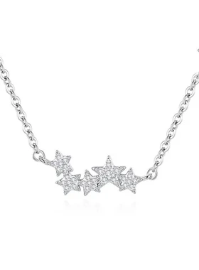 锁骨配饰韩版项链巧兰轩仿星星吊坠简约女项饰品时尚925纯银