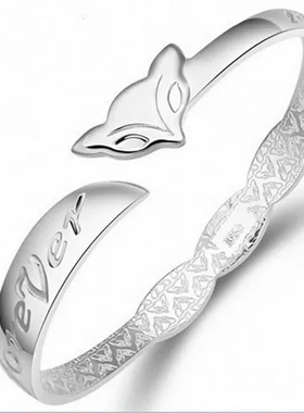 纯银民族风韩国版手镯小饰品狐狸女款手饰工厂直销巧兰轩手环