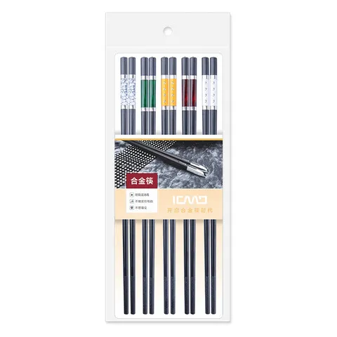 分餐家用筷子超市客满多一人筷五色合金一酒店直发