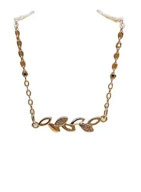 树叶子项链饰品柳树仿纯银银扣女款锆石百搭韩版锁骨链巧兰轩