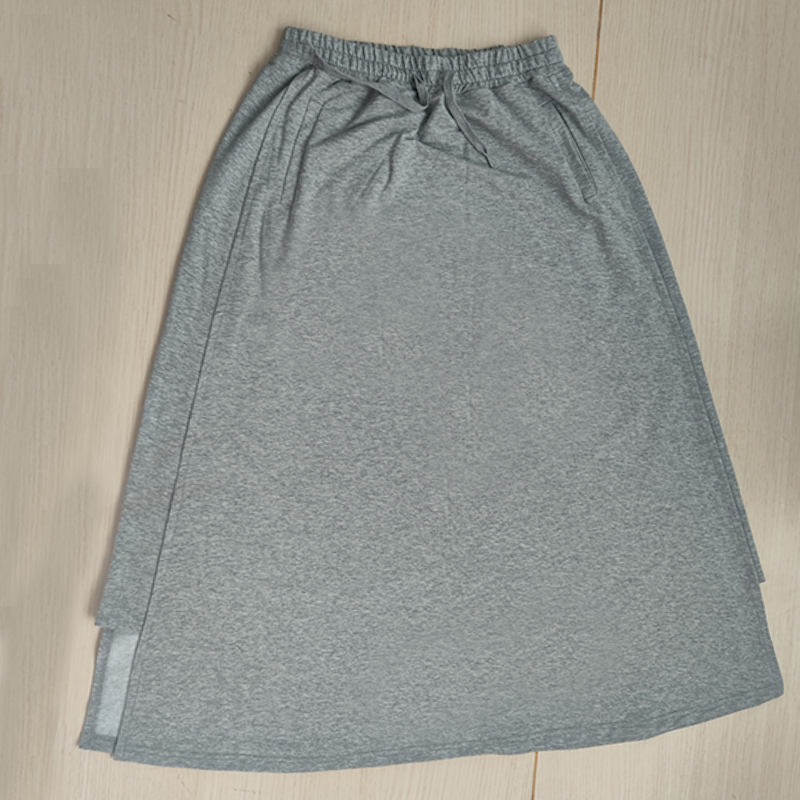 2025新款棉质纯色半身裙女松紧高腰春夏季中长裙休闲运动A字裙潮