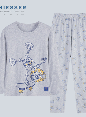 德国舒雅家居服男童 25秋季新款25318H莫代尔圆领长袖裤睡衣套装