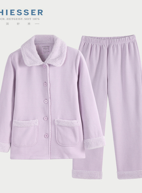 德国舒雅家居服女 25秋冬新款25659H一体绒厚实保暖柔软套装 XL码