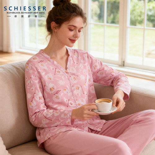 德国舒雅女棉莫代尔长袖睡衣套装