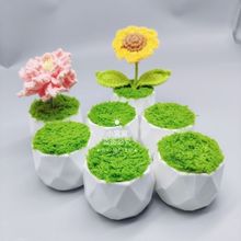 迷你塑料小花盆diy手工编织菱形盆栽扭扭棒毛线钩织多肉防摔花瓶
