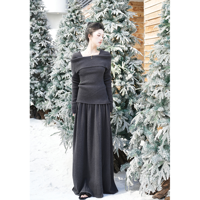 SerioLudere蛋仔很懒灰色套装裙