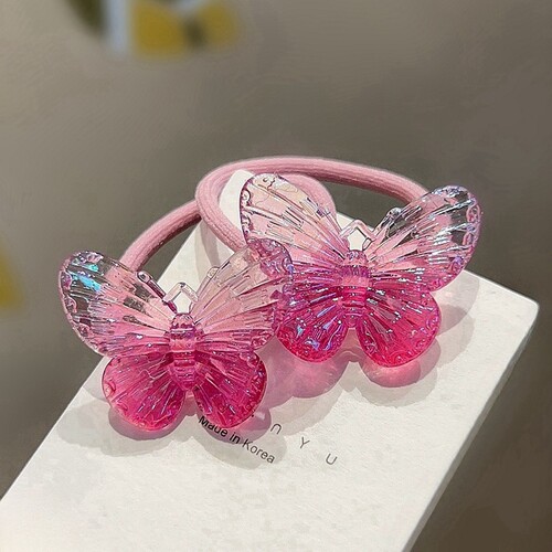 可爱女超仙渐变蝴蝶结珠光感发绳