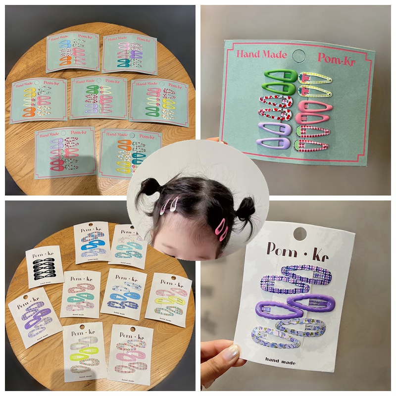 可爱儿童印花基础刘海后脑勺发夹