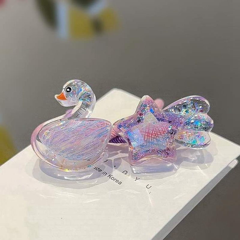可爱星闪耀天鹅质感儿童发绳头饰