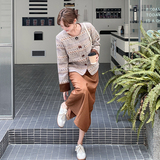小香风撞色印花外套半身裙套装女春秋新款高级感气质名媛两件套潮，女装套装/套裙，2D109