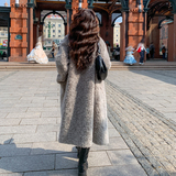 羊羔毛外套女2025冬软糯高级感韩版慵懒风长款大衣皮毛一体厚复古，女装毛呢外套，2D109