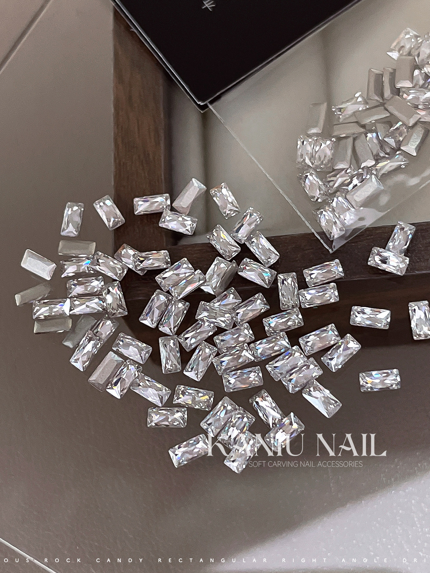 Silver Nail Art Rhinestones 5A K9 Crystal Long Strip - Product image 2
