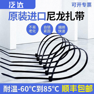 panduit泛达美国进口黑色抗紫外线卡扣工业耐高低温阻燃尼龙扎带