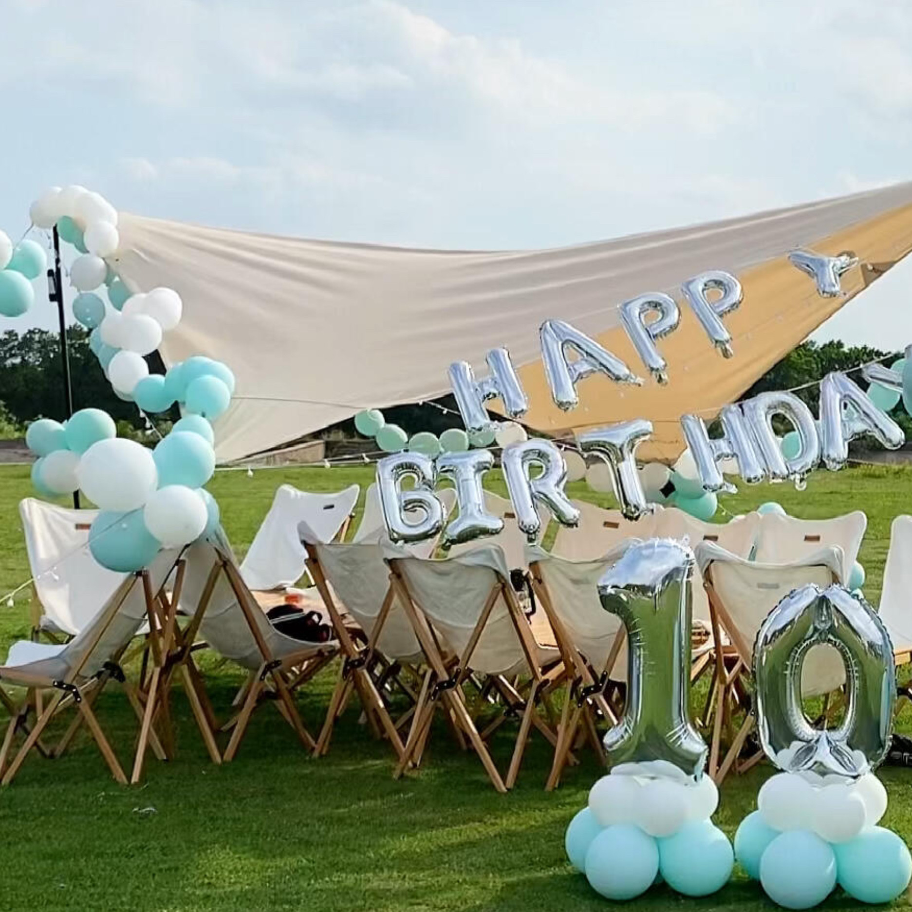 户外生日派对气球超多套餐字母气球拉旗