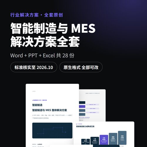 智能制造与MES解决方案全套 Word方案 PPT汇报 投标可研 报价表