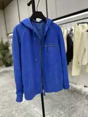 DT BLT Premium Ultra-Soft Suede Lamb Leather Hooded Men's Short Bomber Jacket 5322