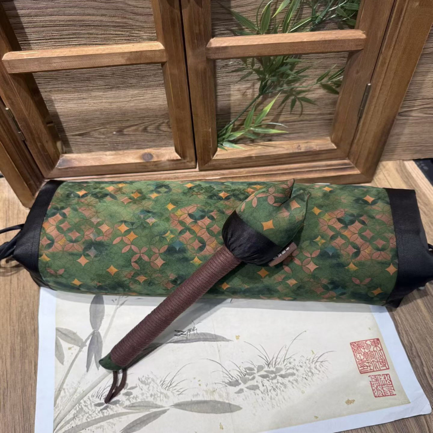 100%真丝香云纱养身枕荞麦壳颈部两件套安神助眠经络锤桑蚕丝中式