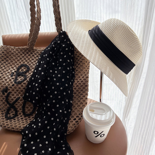 轻薄飘逸100%桑蚕真丝围巾长巾160*30CM百搭黑白春夏法式复古丝巾